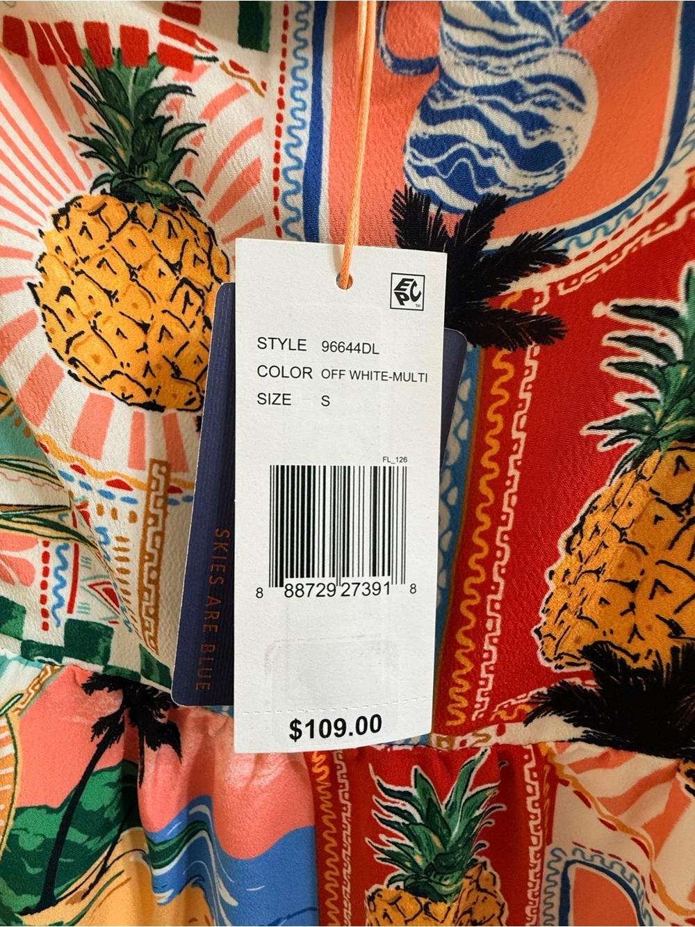Skies Are Blue Citrus Sway Tropical Patchwork Tiered Maxi Dress - Size S  NWT - Picture 5 of 16